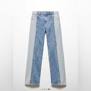 Mango Two-Tone Straight-Fit Jeans